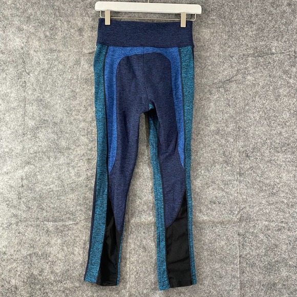 Free People Movement Leggings XS Blue Colorblocked Dylan High Rise Mesh - Picture 3 of 15